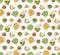 Fruit and vegetable kawaii seamless pattern