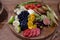 Fruit and vegetable platter, photographed at Babylonstoren Wine Estate, Franschhoek, South Africa