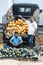 Fruit and vegetable sellers at a roadside market near Mirissa on the south coast of Sri Lanka.