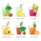 Fruit and vegetable smoothie (juice) vector concept. Menu element for cafe or restaurant. Healthy drink.