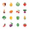 Fruit and Vegetables Colorful Icons