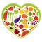 Fruit and vegetables heart shape