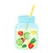 Fruit water icon, healthy berry beverage for refreshment