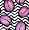 Fruit wave seamless pattern with plum. Food background