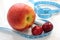 Fruit for weight loss, Meter - a device for measuring length, a healthy lifestyle, cherry, peach