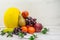 Fruit on white background