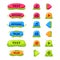 Fruitey Cartoon Buttons, Vector Set