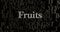 Fruits - 3D rendered metallic typeset headline illustration