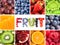 Fruits. Background of mixed ripe fruits and berries. Fresh food