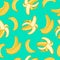 Fruits banana seamless patterns vector