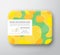 Fruits Bath Cosmetics Box. Vector Wrapped Paper Container with Care Label Cover. Packaging Design. Modern Typography and