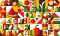 Fruits Bauhaus modern geometric pattern background