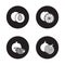 Fruits black icons set