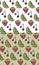 Fruits bright seamless pattern. Icons style lemon, strawberry, cherry, gray thick line contour, multicolored fills