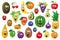 Fruits Characters Collection: Set of 26 different fruits in cartoon style