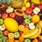 Fruits collection food background square apples oranges lemons fresh fruit