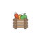 Fruits crate box vector icon symbol isolated on white background