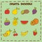 Fruits doodle icon