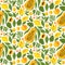 Fruits exotic tropic seamless vector pattern