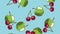 Fruits falling background HD animation