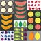 Fruits flat lay mosaic