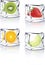 Fruits in ice cube icons for vista, xp, print