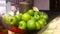 Fruits in Israel. Israeli green Apples on a vintage tray