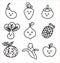 Fruits kawaii doodle hand drawn vector illustration