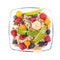 Fruits muesli or cereal