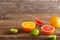 fruits over wooden background