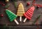 Fruits, personalized Christmas popsicle with Christmas tree appearance snow v2
