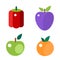 Fruits and vegetable food flat vector illustration.