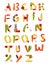 Fruits and vegetables alphabet letters