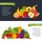 Fruits and vegetables banner. Healthy food. Flat style, vector i