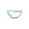 Fruits or vegetables bowl icon. Kitchen appliances for cooking Illustration. Simple thin line style symbol