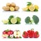 Fruits and vegetables collection apple potatoes lemon c