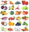 Fruits and vegetables collection isolated apple orange bell pepper cabbage tomatoes fresh fruit