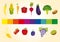 Fruits and vegetables in the color spectrum