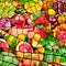 Fruits and vegetables in frame in form dragonfly wing