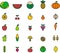 Fruits and vegetables icons