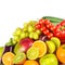 Fruits and vegetables isolated on a white background