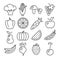 Fruits and Vegetables Line Icons
