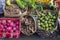 Fruits and vegetables in the local market in Island Bali, Ubud, Indonesia