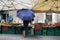 Fruits And Vegetables market on rainy day in Foggia, Italy