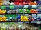 Fruits and vegetables sold in a grocery store