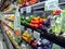 Fruits and vegetables sold in a grocery store