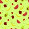 Fruits with waterdrop seamless pattern vector illustration