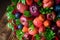 Fruity bouquet of red apples