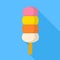 Fruity cold popsicle icon, flat style