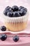 Fruity cupcake with blueberries